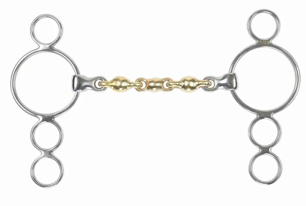 Brass Alloy Waterford Three Ring Gag^Shires Equestrian
